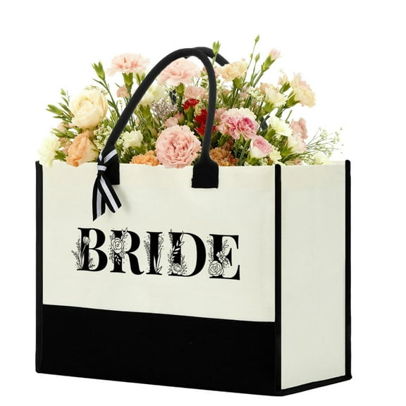 Mrs Canvas Tote Bag for Bride, Bride Gifts for Bridal Shower, Wedding Gifts for Bride to Be, Future Mrs, Engagement, Bachelorette Party Gift Shoulder Bag