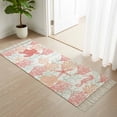 thumbnail image 3 of Red Orange Coastal Hallway Runner Rug 2'x5', Sea Turtle Nautical Coral Summer Beach Washable Kitchen Runner Rug with Tassels, Laundry Room Rugs Woven Cotton Carpet for Bedroom Entryway Front Door, 3 of 9