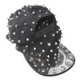 thumbnail image 6 of Hsqqdc Studded Baseball Cap Flat Brim Spiky Punk Hat for Street Dance, 6 of 7