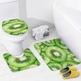 thumbnail image 4 of 4 Piece Shower Curtain Sets with Rugs Toilet Lid Cover And Bath Mat Kiwi Fruit Slices Waterproof Durable Bathroom Decor Shower Watercolor Kiwi for Bathroom Decor, 4 of 8