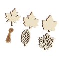 thumbnail image 2 of AMLESO 20 Pcs Tranches de Bois en Forme de Feuilles Panneaux Suspendus Tranches de Bois Festival de Récolte, 2 of 8