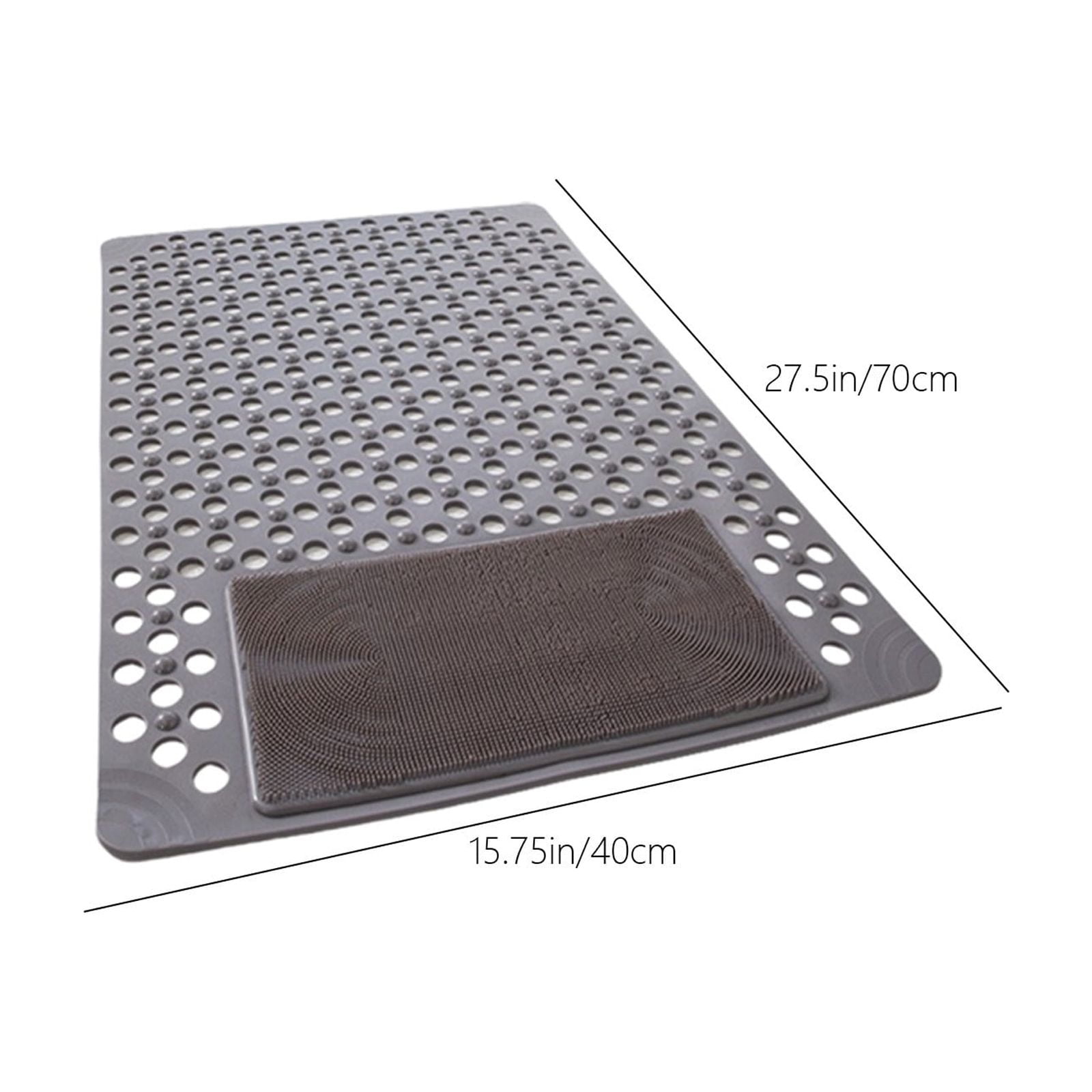 VQPeo Shower and Bathtub Mat, Rubber Non-Slip Shower Mat for Elderly , Bathtub Mat Non Slip with Drain Holes &Suction Cups, Bath Mat for Bathroom and Tub, Machine Washable