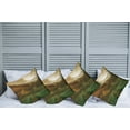 thumbnail image 2 of Ambesonne Landscape Throw Pillow Cover 4 Pack, Valley with Full Moon, 24", Fern Green Cinnamon, 2 of 7