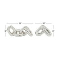 thumbnail image 4 of 15"W, 6"H Silver Porcelain Ceramic Chain Sculpture, by CosmoLiving by Cosmopolitan (2 Count), 4 of 9