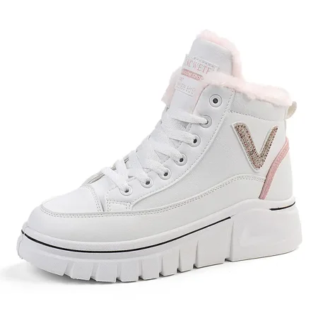 

Women‘s High Top Warm Plush Sneakers Lace Up Platform Shoes Women‘s Footwear