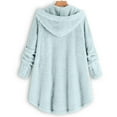thumbnail image 3 of Herrnalise Women's Lightweight Vee Cardigan Sweater Women Plus Size Button Plush Tops Hooded Loose Cardigan Wool Coat Winter Jacket, 3 of 6