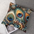 thumbnail image 7 of nygtbtfer Throw Pillow Covers for Couch Tropical Summer Peacock Bed Or Sofa Pillows Case Tropical Summer Peacock Palm Leaves Exotic Flowers Decorative Square Linen Cushion White, 7 of 7