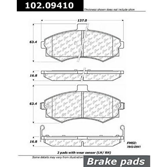 Centric Parts Disc Brake Pad P/N:102.09410