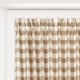 thumbnail image 3 of PowerSellerUSA French Door Curtain, Elegant Buffalo Plaid Curtains for Front Door, Classic Farmhouse Country Decor Plaid Gingham Checkered Design Door Curtains, 54" W x 40" L Single Panel, Beige, 3 of 7