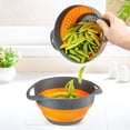 thumbnail image 4 of Kitchen Maestro, Collapsible Silicone Strainer and Mixing Bowl Set. Includes 9.., 4 of 5