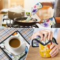 thumbnail image 4 of Pioneer Flower Kitchen Oven Mitt and Pot Holder Sets 2 Pcs for Baking, Cooking and Grilling, Heat Resistant Up To 392 °F, 4 of 7