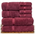 thumbnail image 4 of XylehR Luxury Hotel & Spa Quality, Highly Absorbent 100% Turkish Cotton, 750+ GSM, Eco Friendly Towel, Bathroom and Kitchen Dobby Border Towels(8 Piece, Cranberry), 4 of 4
