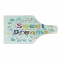 thumbnail image 1 of Saying Cutting Board, Colorful Letters with Little Flowers on a Blossoming Background Slumber Party, Decorative Tempered Glass Cutting and Serving Board, Wine Bottle Shape, Multicolor, by Ambesonne, 1 of 1