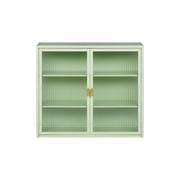 Glass Doors Modern Two-door Wall Cabinet with Featuring Three-tier Storage