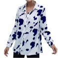 thumbnail image 1 of Blusa tipo cárdigan con solapa estampada y manga larga para mujer Fridja  hkj4446, 1 of 5