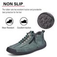 thumbnail image 4 of Mens Casual Ankle Boots Slip Resistant Comfortable Lightweight Loafers Mid Vintage Walking Driving Shoes Green 12 US, 4 of 7