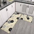 thumbnail image 2 of Geometric Flower and Dahlia Beige Anti Fatigue Kitchen Rugs Set Of 2, Non Slip Washable Decorative Floor Mats for Kitchen Sink Laundry, 17"x30" and 17"x47", 2 of 6