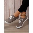 thumbnail image 3 of Women's Fashionable Soft And Comfortable Classic Outdoor Round Toe Lace-up Flat Canvas Casual Sneakers, 3 of 4