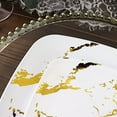 thumbnail image 6 of Balsa Circle 10 White Gold Metallic Marble Square Disposable Salad Dinner Plastic Plates Party Events Tableware, 6 of 8