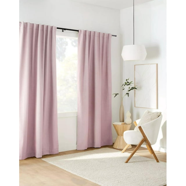 Bouclair Rideau Occultant Rose Taha à Poche pour Tringle et Pattes Arrière 54x84 Po (137x213 cm)