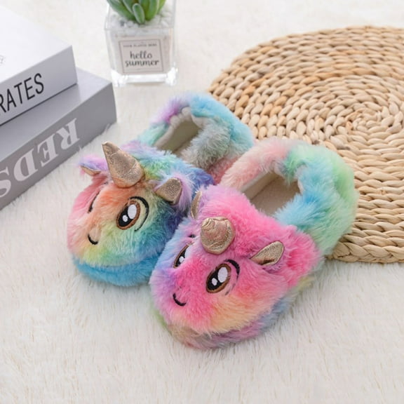 HEMOTON Cute Children's Cotton Slippers Indoor Gift for Kids