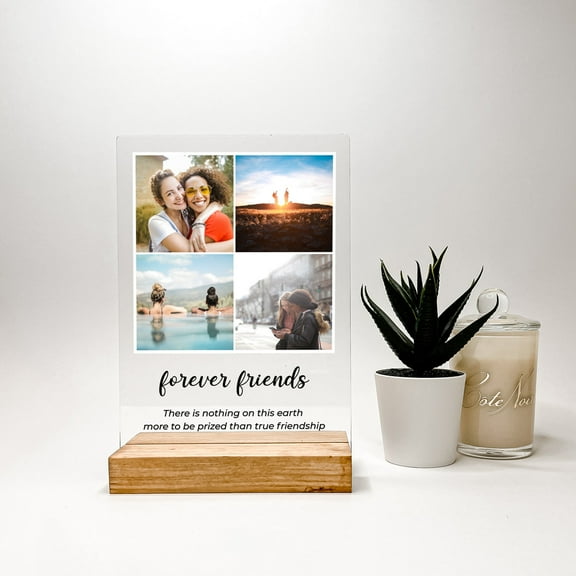 Custom Personalized Photo Picture Plaque Girls Best Friends BFF Mate Buddy Pal Home Dcor Gift for Her Custom Wood Stand Engraved Christmas