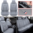 thumbnail image 2 of For Toyota Car Seat Covers Full Set Leather 5-Seats Front +Rear Protector Gray, 2 of 12