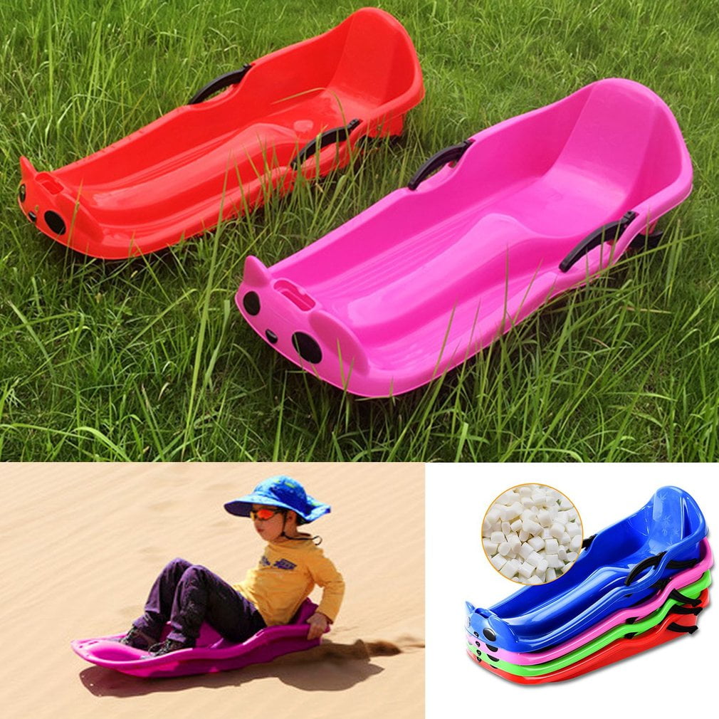 Wear-resistant Frost-resistant Thickened Sled Snowboard Grass Skiing Car Sliding Plate with Security Brake For Kids by