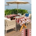 thumbnail image 6 of 60x102 Inch Outdoor Tablecloth with Umbrella Hole Zipper Rectangle Red Black Boho Rectangular Tablecloths Outside Waterproof Vintage Abstract Art Ethnic Tribe Patio Table Cloth Cover for Picnic Party, 6 of 8
