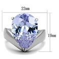 thumbnail image 2 of Luxe Jewelry Designs Women's Stainless Steel Engagement Ring with Light Amethyst CZ Stone - Size 5, 2 of 4