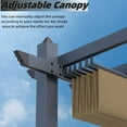 thumbnail image 5 of WildBreak Outdoor Pergola 10 x13 Feet, Wood Grain Metal, with Retractable Canopy, Gray & Khaki, 5 of 8