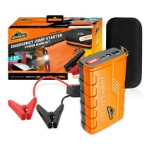 Armor All Emergency Jump Starter Power Bank Kit, 800A Peak Amps, Ultra-Bright LED Flashlight, USB Charger, Portable Car Battery Booster with Premium Carry Case