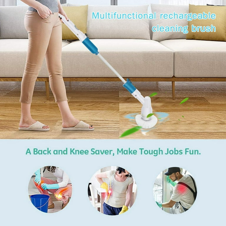 Electric Spin Scrubber, IPX7 Waterproof Cordless Cleaning Brush with 3 –  MPOW