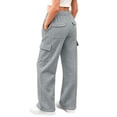 thumbnail image 2 of StSilkitty Cargo Pants for Boys Girls Elastic Waist Straight Leg Sweatpants Athletic Running Hiking Sweat Pants with Pockets, 2 of 8