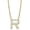 Gold, variant on Initial Letter R Necklace, Moissanite, 925 Sterling Silver, Yellow Gold Vermeil