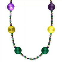 Blinkee LUABBNL-PGG Light Up Purple Green Gold Acrylic Balls in Beaded Necklace for Mardi Gras