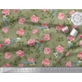 thumbnail image 2 of Soimoi Cotton Poplin Fabric Leaves,Floral & Leafbird Bird Print Sewing Fabric Yard 42 Inch Wide, 2 of 3