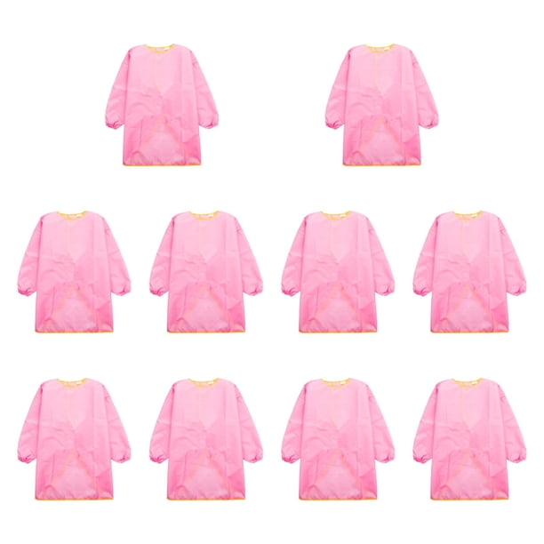 Delantal suave para niños, ideal para guarderías, escuelas, repostería y jardín de infancia. rosa