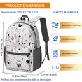 thumbnail image 3 of Cat and Fan White Pattern 17" School Backpacks for Teens,Waterproof Oxford Fabric,S-Shape Padded Straps for School,Travel,Hiking,Camping, 3 of 6