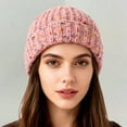 thumbnail image 2 of DJN Korean Style Winter Knit Beanie Warm Slouchy Pullover Hat for Women Men Basic Cuffed Fall Cap Pink One Size, 2 of 4