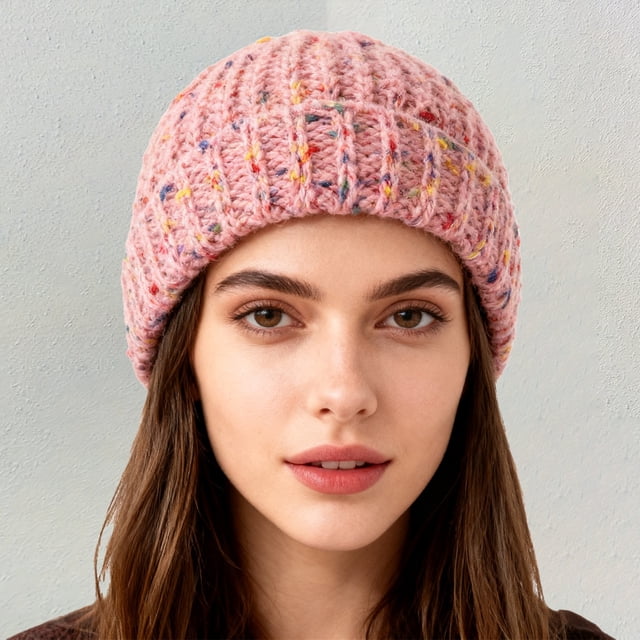 siminseming Christmas Baseball Caps Autumn And Winter Woolen Hats Korean Style Versatile Making The Look Rainbow Knitted Hats Large Head Circumference Warm Pullover Hats