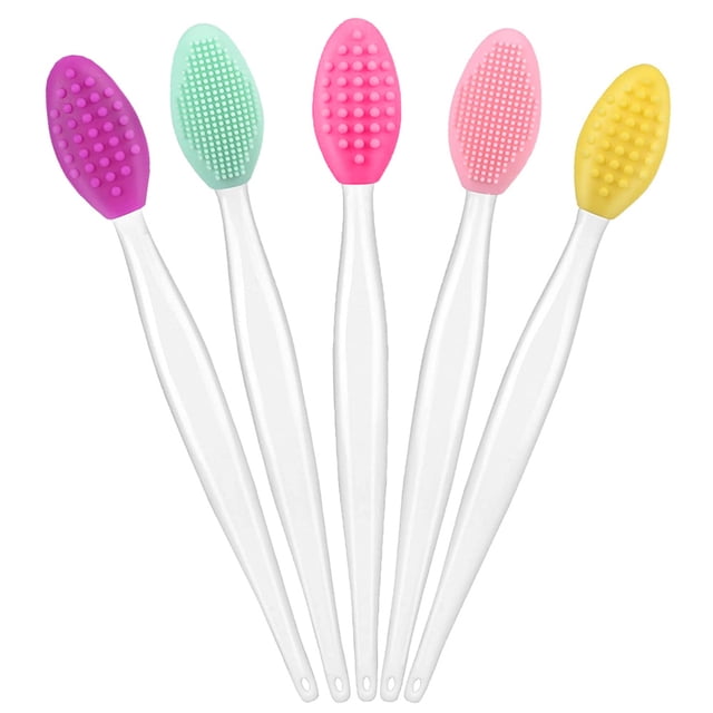 5 piezas de cepillo de limpieza de puntos negros, cepillo exfoliante de labios de silicona de doble cara
