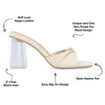 thumbnail image 5 of Journee Collection Womens Aylia Clear Block Heel Soft Vegan Leather Slip On Sandals, 5 of 6
