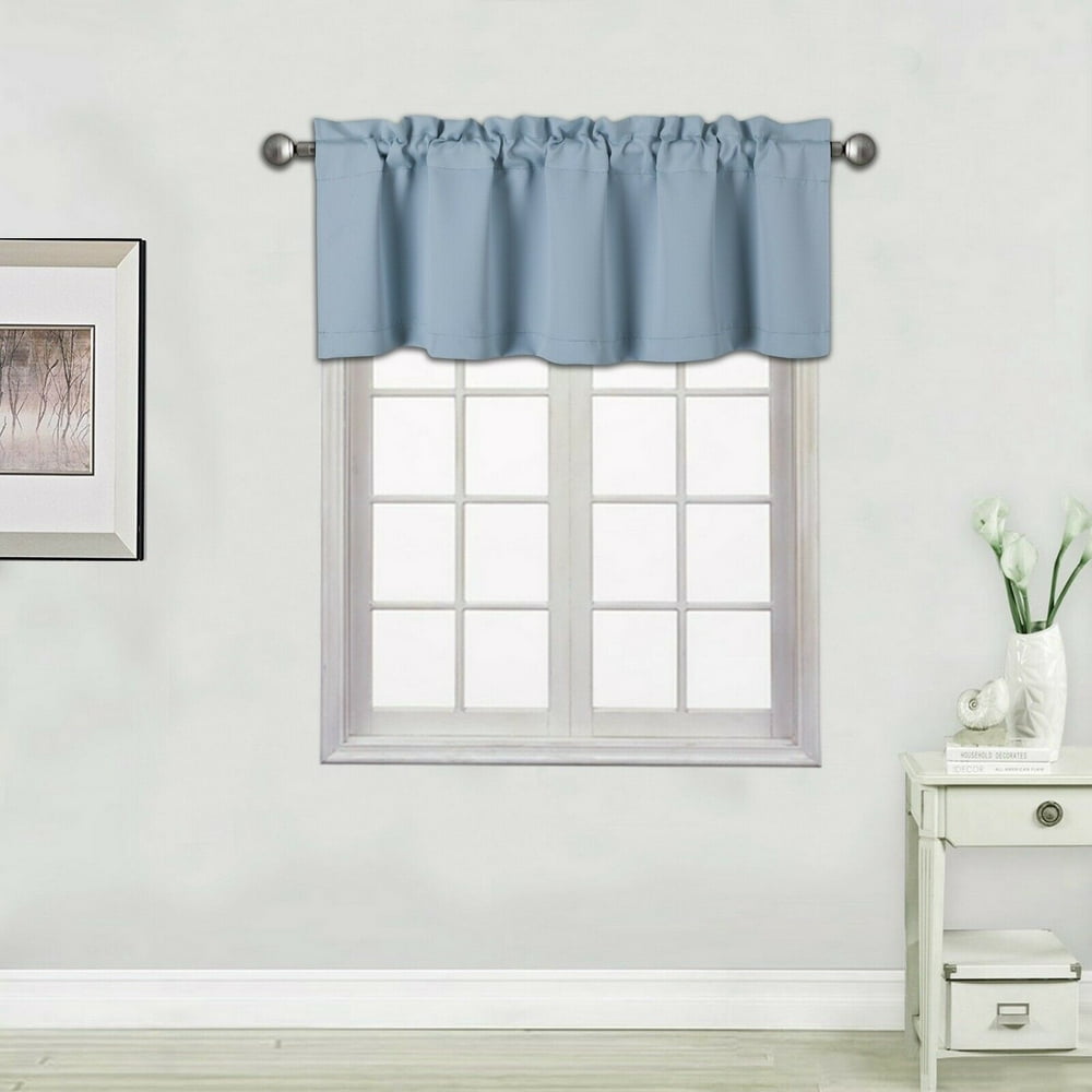 1PC LIGHT BLUE VALANCE TVLO18 BLACKOUT THERMAL TIER WINDOW TREATMENT