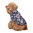 thumbnail image 5 of Fotbe Flowers Print Small Dog Sweater Hoodies Pet Grey Hooded Soft Fleece Sweatshirts with Pocket Fall Winter Puppy Cat Sweaters Warm Clothes-Small, 5 of 7