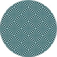 thumbnail image 1 of Ahgly Company Machine Washable Indoor Round Transitional Blue Lagoon Blue Area Rugs, 5' Round, 1 of 7