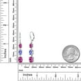 thumbnail image 6 of Gem Stone King 925 Sterling Silver Pink Created Sapphire 3 Stone Dangle Earrings for Women (5.80 Cttw, Gemstone September Birthstone, Oval 8X6MM, 7X5MM and 6X4MM), 6 of 6