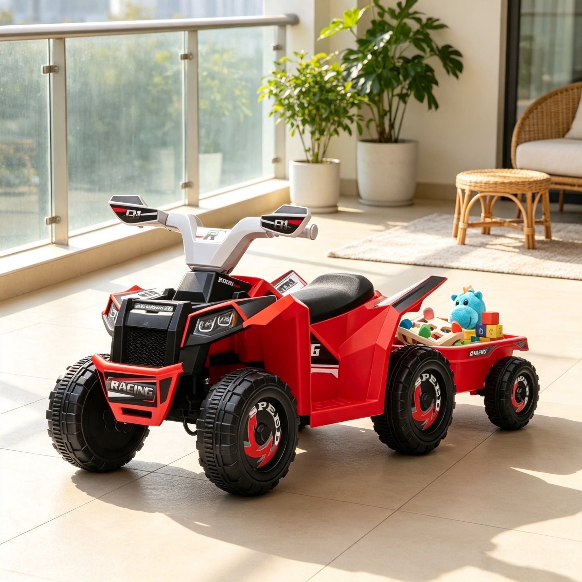 6V Kids Electric Car, Forward & Reverse, Wear-Resistant Wheels, for 1.5-3 Years Old, Red