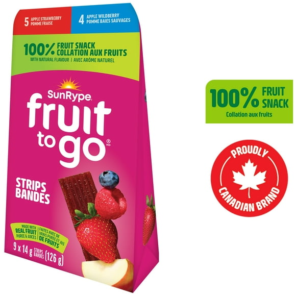 SunRype Fruit to Go 100% Fruit Snack Pack, 9 x 14 g