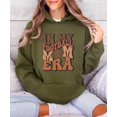 thumbnail image 3 of In My Football Mom Era Hoodie for Women Retro Game Day Sweatshirt, Army Green Hoodie, XL, 3 of 8